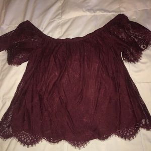 Off the shoulder lace blouse